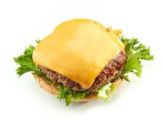 Image showing burger bread with meat and cheese