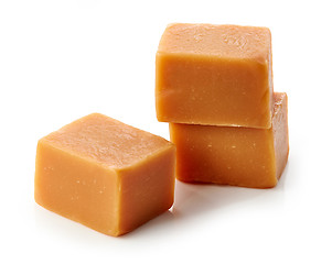 Image showing caramel candies on white background