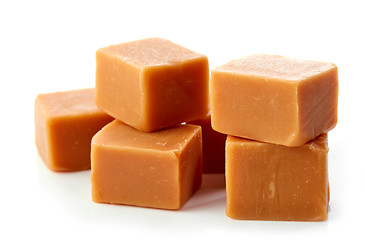 Image showing stack of caramel candies