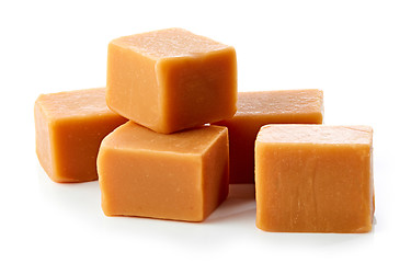 Image showing caramel candies on white background