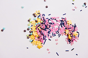 Image showing Colorful sweet background with colorful sprinkle