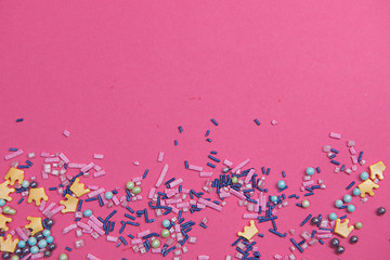 Image showing Border frame of colorful sprinkles