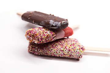 Image showing Set of ice cream on stick