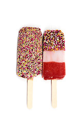 Image showing Two ice cream on stick