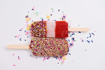 Image showing Two ice cream on stick