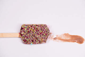 Image showing Melted ice cream on stick