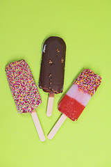 Image showing Set of ice cream on stick