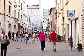 Image showing Ascoli Piceno, Italy - September 9, 2019: People enjoying happy 