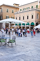 Image showing Ascoli Piceno, Italy - September 9, 2019: People enjoying happy 