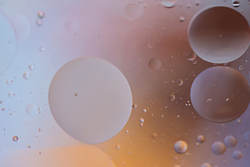 Image showing Orange and gray abstract background picture made with oil, water and soap