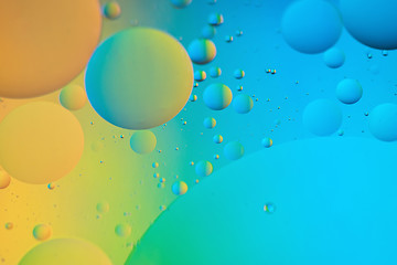 Image showing Abstract defocused background picture made with oil, water and soap