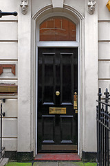 Image showing Narrow Black Door