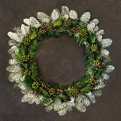 Image showing Natural Winter and Christmas Wreath