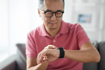 Image showing close up of man with smart watch