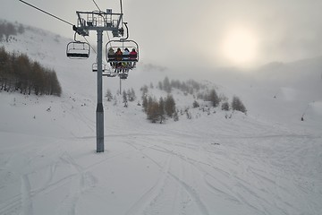 Image showing Ski lift at a ski resort