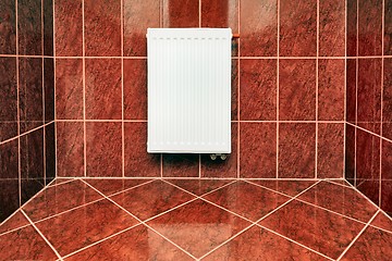 Image showing Tiled bathroom floor