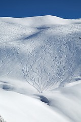 Image showing Ski Slope with Fresh Curves