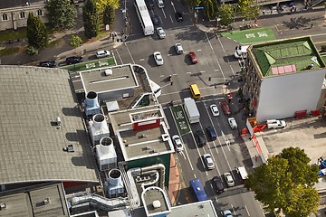 Image showing Urban traffic from above