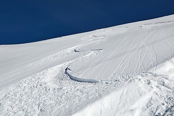 Image showing Ski Slope with Fresh Curves