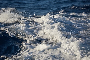 Image showing Waves with foam splasing in sea water