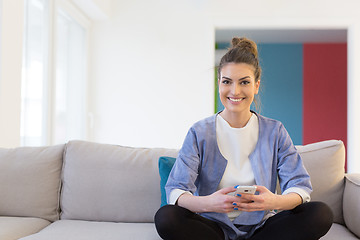 Image showing woman using mobile phone