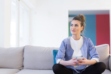 Image showing woman using mobile phone