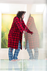 Image showing portrait of young man in bathrobe