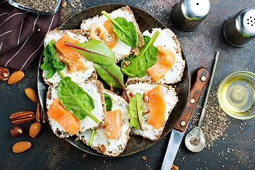 Image showing butterbreads with fish