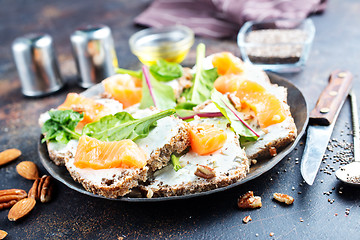 Image showing butterbreads with fish