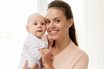 Image showing happy mother with little baby boy at home