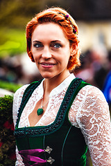 Image showing Portrait of a young woman in dirndl