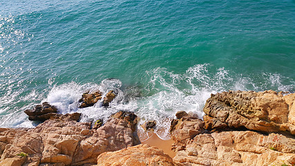 Image showing Beautiful sea view from the top of the cliff