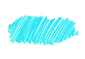 Image showing Abstract bright blue touches texture on white