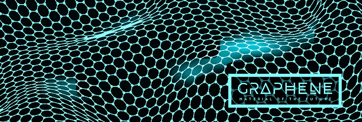 Image showing Graphene, a molecular network of hexagons connected together. Chemical network. Carbon, nanomaterials. Vector illustraion
