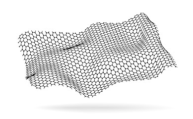 Image showing Graphene, a molecular network of hexagons connected together. Chemical network. Carbon, nanomaterials. Vector illustraion