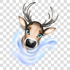 Image showing Cute reindeer, vector illustration with transparency