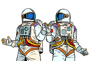 Image showing Two astronaut friends