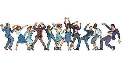 Image showing dancing people businessmen and businesswomen