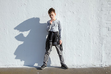 Image showing Boy with blue lollipop