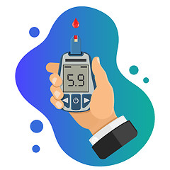 Image showing diabetes concept with blood glucose meter