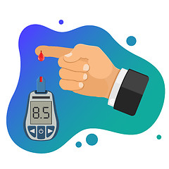 Image showing Diabetes Concept with Blood Glucose Meter