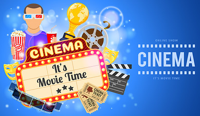 Image showing Cinema and Movie Banner