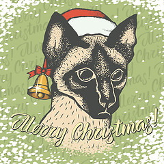 Image showing Christmas cat vector illustration