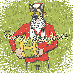 Image showing Christmas cat vector illustration