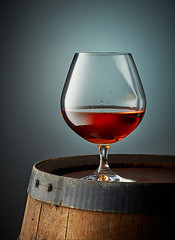 Image showing glass of cognac