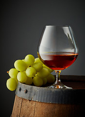 Image showing glass of cognac