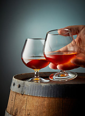 Image showing two glasses of cognac