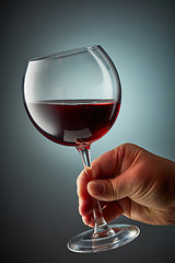 Image showing glass on red wine