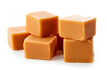 Image showing caramel candies on white background