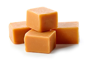 Image showing caramel candies on white background